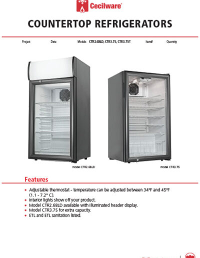 Cecilware Pro Countertop Refrigerator