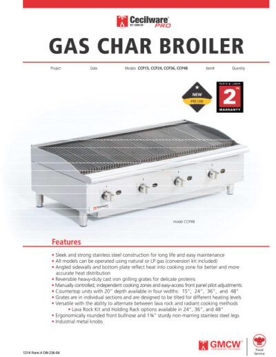 Cecilware Pro Gas Charbroiler