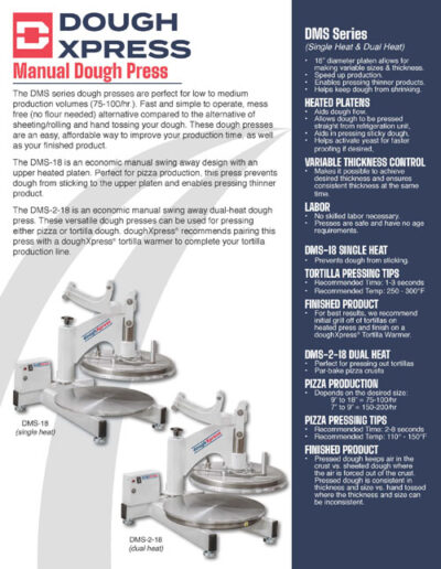 doughXpress Pizza Press DMS Series