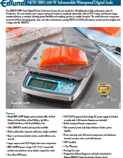 Edlund Submersible Waterproof Digital Scale