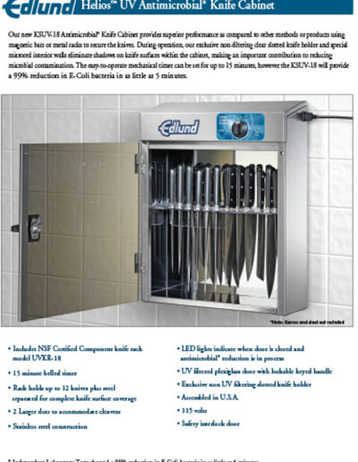 Edlund Helios UV Antimicrobial Knife Cabinet