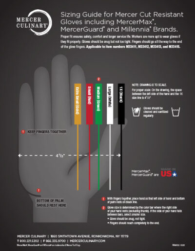 Mercer Culinary Cut Resistant Glove Sizing