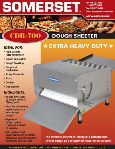 Somerset CDR-700 Heavy Duty Dough Sheeter