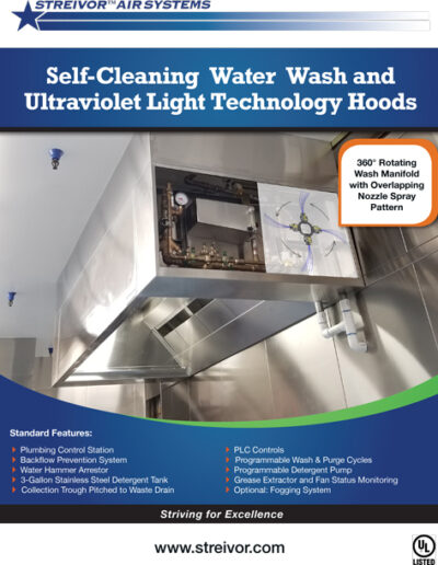 Streivor Self-Cleaning Water Wash and UV Light Technology Hoods