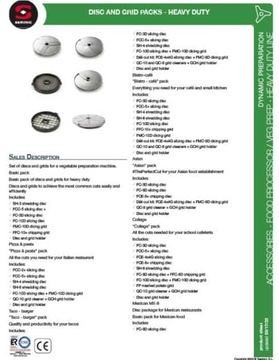 Sammic Disc & Grid Packs